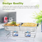 Chafing Wire Rack Buffet Stand - 6 Pack Full Size Racks Serving Food Warmer, alternate view 2