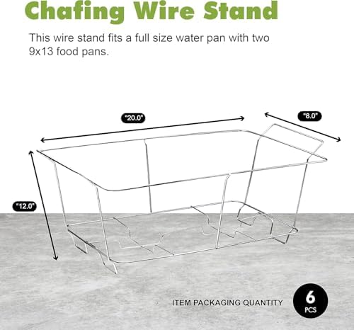 Chafing Wire Rack Buffet Stand - 6 Pack Full Size Racks Serving Food Warmer, alternate view 3