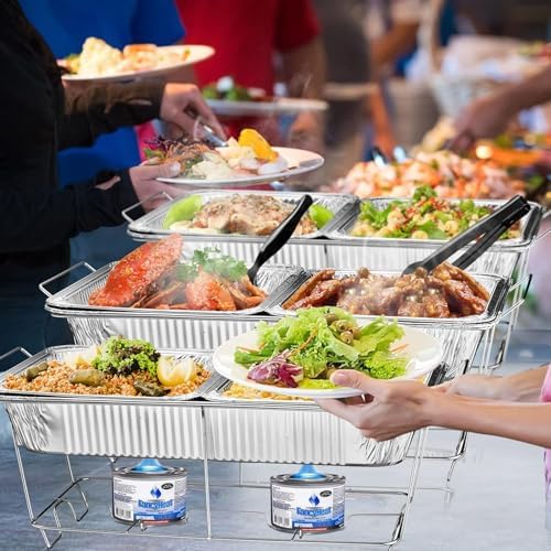 Chafing Wire Rack Buffet Stand - 6 Pack Full Size Racks Serving Food Warmer, alternate view 7