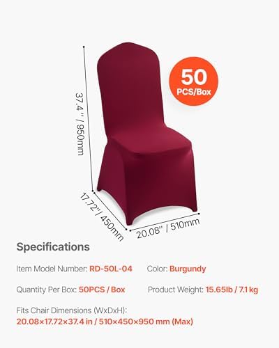 Chair Covers, Polyester Spandex Chair Cover, Stretch Slipcovers for Wedding Party Dining Banquet Flat-Front, alternate view 3