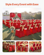 Chair Covers, Polyester Spandex Chair Cover, Stretch Slipcovers for Wedding Party Dining Banquet Flat-Front, alternate view 4