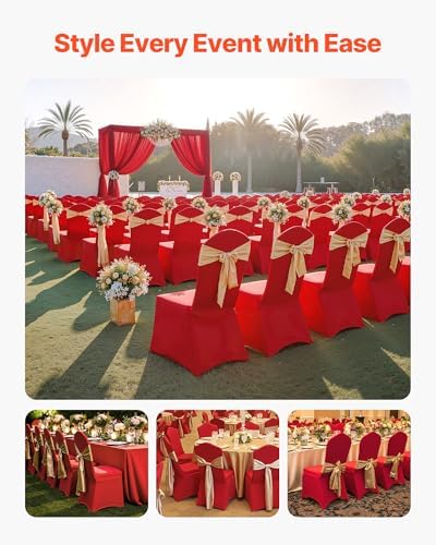 Chair Covers, Polyester Spandex Chair Cover, Stretch Slipcovers for Wedding Party Dining Banquet Flat-Front, alternate view 4