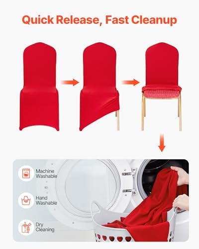 Chair Covers, Polyester Spandex Chair Cover, Stretch Slipcovers for Wedding Party Dining Banquet Flat-Front, alternate view 7