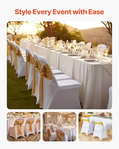 Chair Covers, Polyester Spandex Chair Cover, Stretch Slipcovers for Wedding Party Dining Banquet Flat-Front, alternate view 4