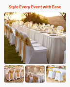 Chair Covers, Polyester Spandex Chair Cover, Stretch Slipcovers for Wedding Party Dining Banquet Flat-Front, alternate view 4