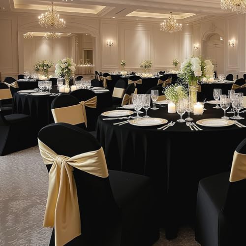 Chair Covers, Polyester Spandex Chair Cover, Stretch Slipcovers for Wedding Party Dining Banquet Flat-Front, alternate view 2