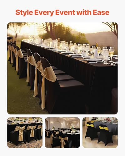 Chair Covers, Polyester Spandex Chair Cover, Stretch Slipcovers for Wedding Party Dining Banquet Flat-Front, alternate view 4