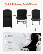 Chair Covers, Polyester Spandex Chair Cover, Stretch Slipcovers for Wedding Party Dining Banquet Flat-Front, alternate view 6