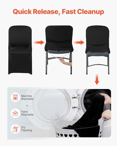 Chair Covers, Polyester Spandex Chair Cover, Stretch Slipcovers for Wedding Party Dining Banquet Flat-Front, alternate view 6
