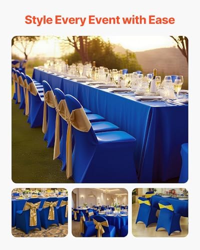 Chair Covers, Polyester Spandex Chair Cover, Stretch Slipcovers for Wedding Party Dining Banquet Flat-Front, alternate view 4