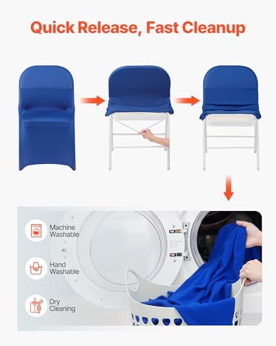 Chair Covers, Polyester Spandex Chair Cover, Stretch Slipcovers for Wedding Party Dining Banquet Flat-Front, alternate view 6