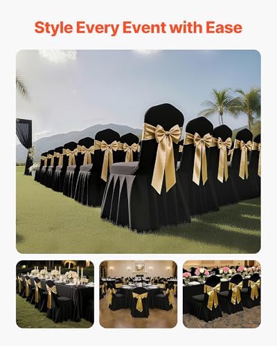 Chair Covers, Polyester Spandex Chair Cover, Stretch Slipcovers for Wedding Party Dining Banquet Flat-Front, alternate view 4
