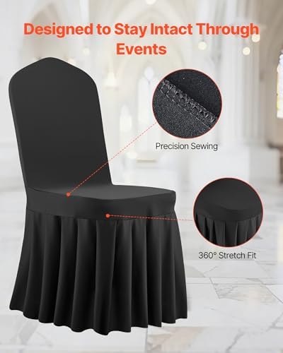 Chair Covers, Polyester Spandex Chair Cover, Stretch Slipcovers for Wedding Party Dining Banquet Flat-Front, alternate view 7