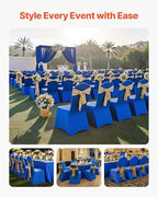 Chair Covers, Polyester Spandex Chair Cover, Stretch Slipcovers for Wedding Party Dining Banquet Flat-Front, alternate view 4