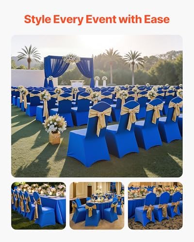 Chair Covers, Polyester Spandex Chair Cover, Stretch Slipcovers for Wedding Party Dining Banquet Flat-Front, alternate view 4