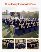 Chair Covers, Polyester Spandex Chair Cover, Stretch Slipcovers for Wedding Party Dining Banquet Flat-Front, alternate view 4