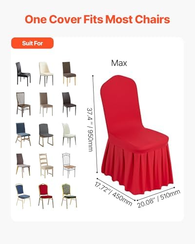 Chair Covers, Polyester Spandex Chair Cover, Stretch Slipcovers for Wedding Party Dining Banquet Flat-Front, alternate view 3