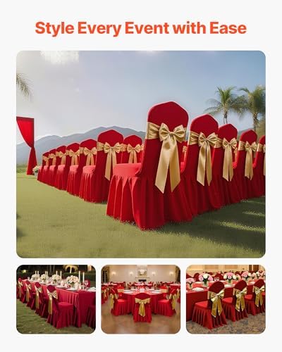 Chair Covers, Polyester Spandex Chair Cover, Stretch Slipcovers for Wedding Party Dining Banquet Flat-Front, alternate view 4