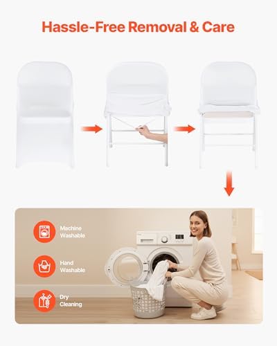 Chair Covers, Polyester Spandex Chair Cover, Stretch Slipcovers for Wedding Party Dining Banquet Flat-Front, alternate view 7
