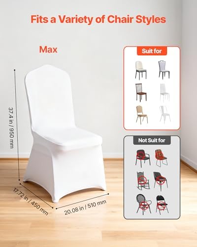 Chair Covers, Polyester Spandex Chair Cover, Stretchy Flat-Front Chairs Protective Slipcover, Universal Fitted, alternate