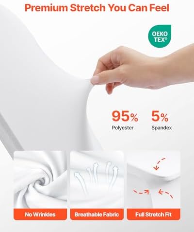 Chair Covers, Polyester Spandex Chair Cover, Stretchy Flat-Front Chairs Protective Slipcover, Universal Fitted, alternate