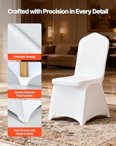 Chair Covers, Polyester Spandex Chair Cover, Stretchy Flat-Front Chairs Protective Slipcover, Universal Fitted, alternate