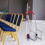 Chair Dolly for Stackable Chairs, 200 lb, 10-Chair Cart in Silver, Red, alternate view 2