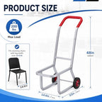 Chair Dolly for Stackable Chairs, 200 lb, 10-Chair Cart in Silver, Red, alternate view 3