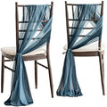 Chair Sashes Wedding Aisle Decorations, Dusty Blue Navy 16pcs