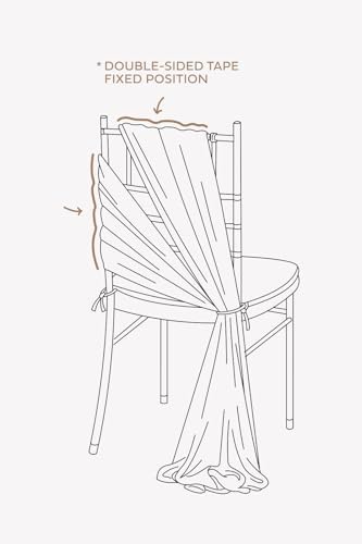 Chair Sashes Wedding Aisle Decorations, Dusty Blue Navy 16pcs, alternate view 6