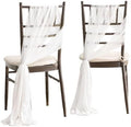 Chair Sashes, Wedding Aisle Decorations, White, 16pcs in White