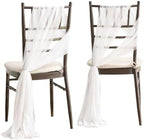 Chair Sashes, Wedding Aisle Decorations, White, 16pcs in White