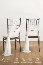 Chair Sashes, Wedding Aisle Decorations, White, 16pcs in White, alternate view 3