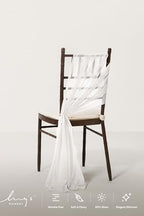 Chair Sashes, Wedding Aisle Decorations, White, 16pcs in White, alternate view 4