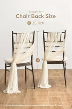 Chair Sashes, Wedding Aisle Decorations, White Beige, 16pcs, alternate view 2