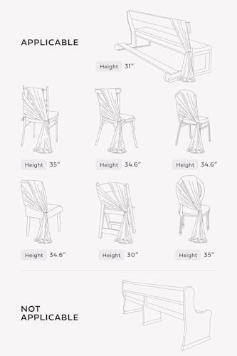 Chair Sashes, Wedding Aisle Decorations, White Beige, 16pcs, alternate view 5