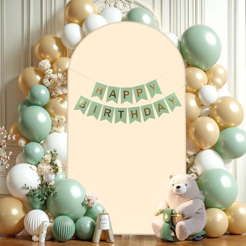 Champagne Arch 7.2FT Spandex Fitted Wedding Stand Cover - Round Top Chiara Stretchy Backdrop for Birthday Party, alternate