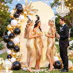 Champagne Arch 7.2FT Spandex Fitted Wedding Stand Cover - Round Top Chiara Stretchy Backdrop for Birthday Party, alternate