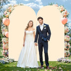 Champagne Arch 7.2FT Spandex Fitted Wedding Stand Cover - Round Top Chiara Stretchy Backdrop for Birthday Party, alternate