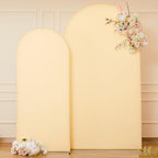 Champagne Arch Covers 2 Set 7.2 and 6ft Champagne Arch Backdrop Cover Spandex Fitted Wedding Arch Stand Covers, alternate