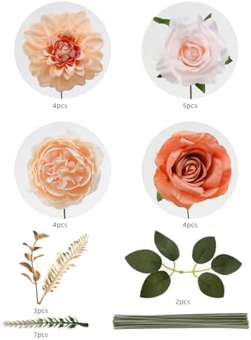 Champagne Artificial Flowers Combo Box Set for Wedding Bouquets Home Decor in Champagne, alternate view 7
