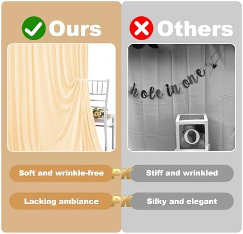 Champagne Backdrop Curtain - 10x10FT Back Drop Curtains for Parties Wrinkle-Free Soft Polyester Backdrop Wedding, alternate