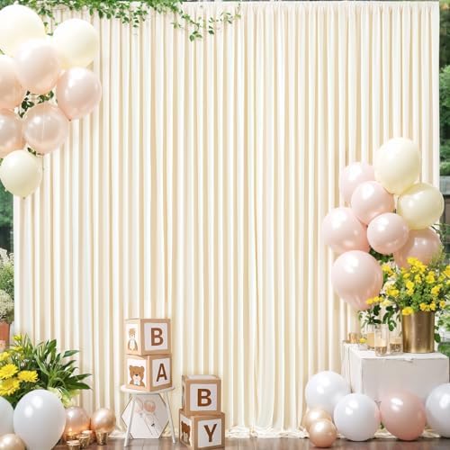 Champagne Backdrop Curtain for Parties Wedding Baby Shower Wrinkle Free Photo Curtains Backdrop Drapes Fabric
