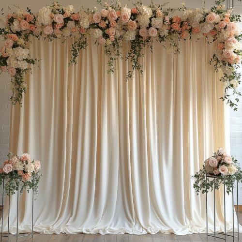 Champagne Backdrop Curtains for Wedding Parties, 10x10FT Wrinkle Free Photo Backdrop Curtains for Wedding