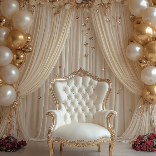 Champagne Backdrop Curtains for Wedding Parties, 10x10FT Wrinkle Free Photo Backdrop Curtains for Wedding, alternate view 3