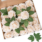 Champagne Rose 100pcs Real Looking Artificial Flowers w/Stem in Champagne