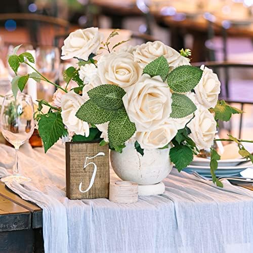 Champagne Rose 100pcs Real Looking Artificial Flowers w/Stem in Champagne, alternate view 5