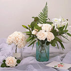 Champagne Rose 100pcs Real Looking Artificial Flowers w/Stem in Champagne, alternate view 6