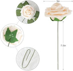 Champagne Rose 25pcs Real Looking Artificial Flowers w/Stem in Champagne, alternate view 3