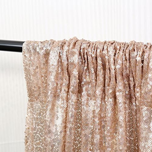 Champagne Sequin Backdrop, 10Ft x 10Ft Glitter Photography Background Curtains, Sequence Drapes for Party Baby, alternate